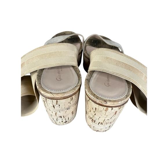 Gianvito Rossi Cork Wedge Sandals Nude Elastic Ankle Strap Size 36 US 6 - Picture 9 of 9